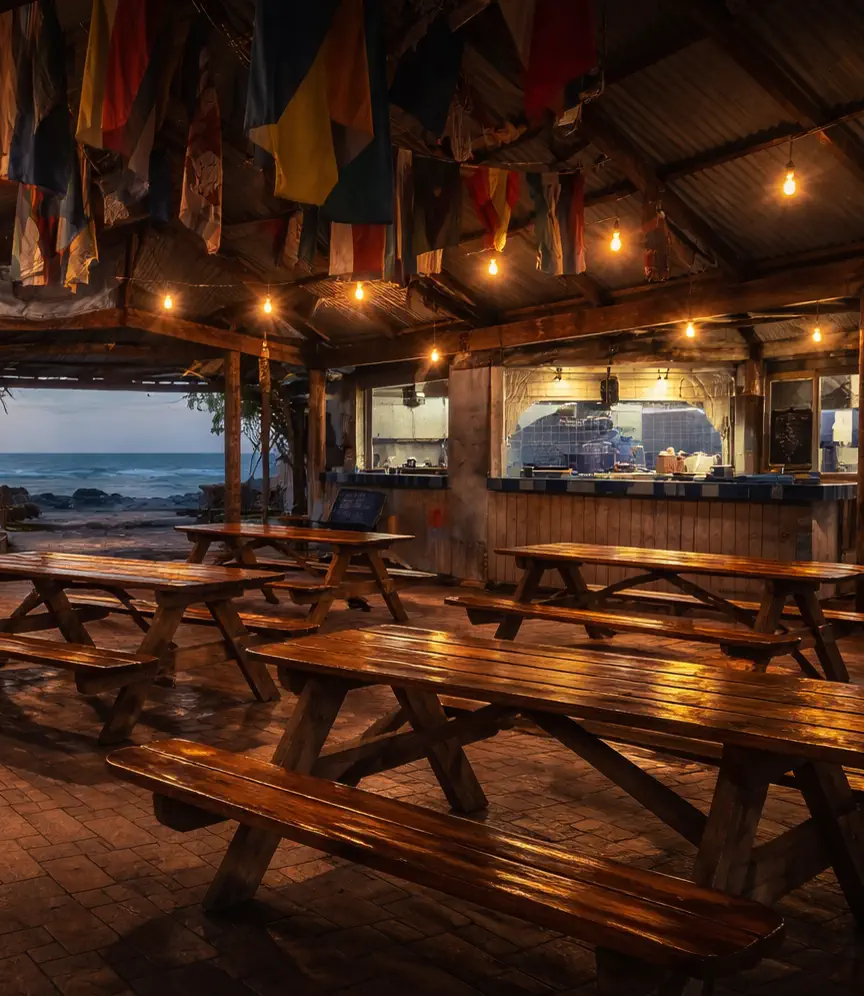 Sprat Net beachfront dining and seaside atmosphere ready for private events